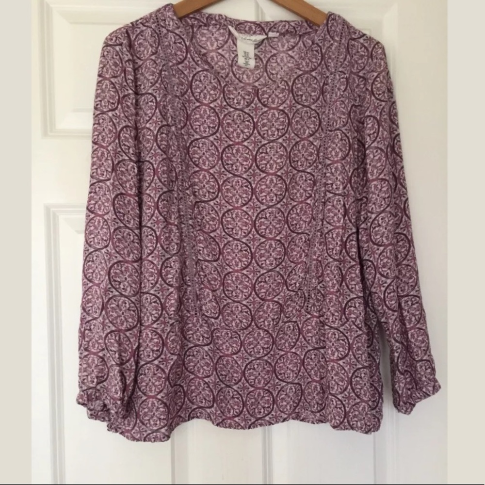 LOGG. H&M. Purple Printed Top. Size 12